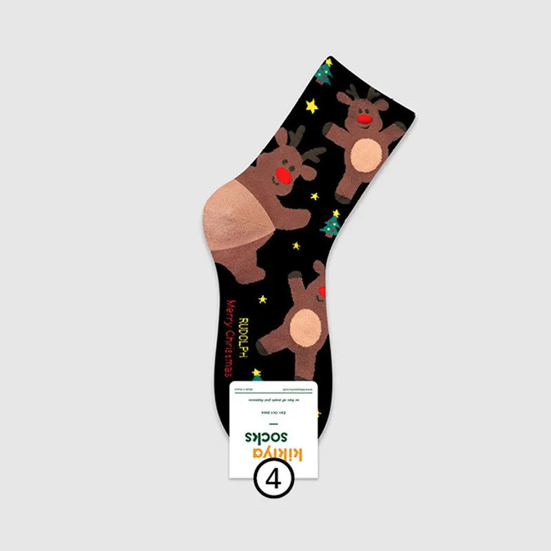 Women’s Christmas Socks – Cute Santa Claus Mid-Tube, Warm Winter