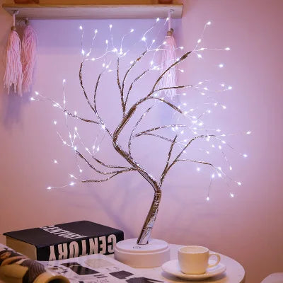 Mini Christmas Tree LED Copper Wire Light – Festive Fairy Lamp for Home & Holiday Decor