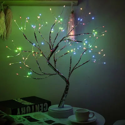Mini Christmas Tree LED Copper Wire Light – Festive Fairy Lamp for Home & Holiday Decor