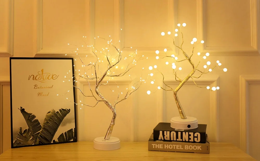 Mini Christmas Tree LED Copper Wire Light – Festive Fairy Lamp for Home & Holiday Decor