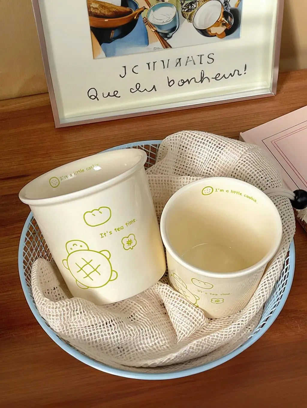 Colorful Polka Dot Ceramic Coffee Cup – Smiling Face Design, Fun Mug