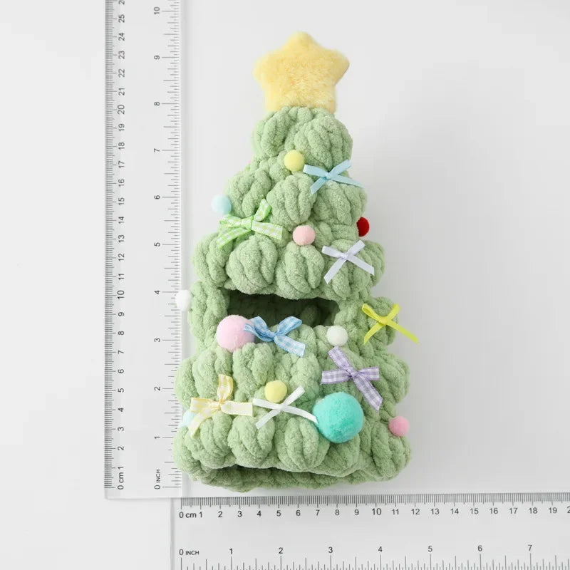 Handmade Crochet Christmas Tree Outfit – Labubu 1.0/3.0 Doll DIY Clothing, Holiday Gift for Kids
