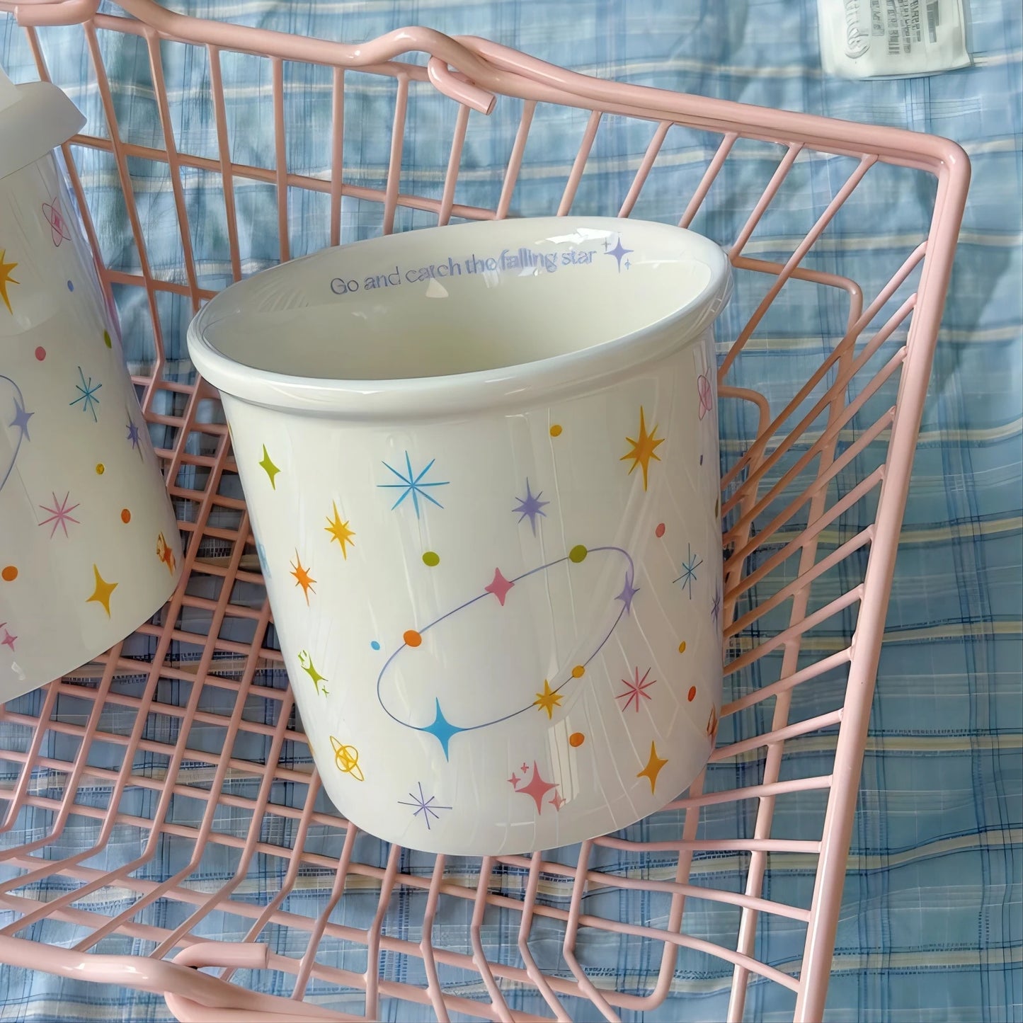 Colorful Polka Dot Ceramic Coffee Cup – Smiling Face Design, Fun Mug