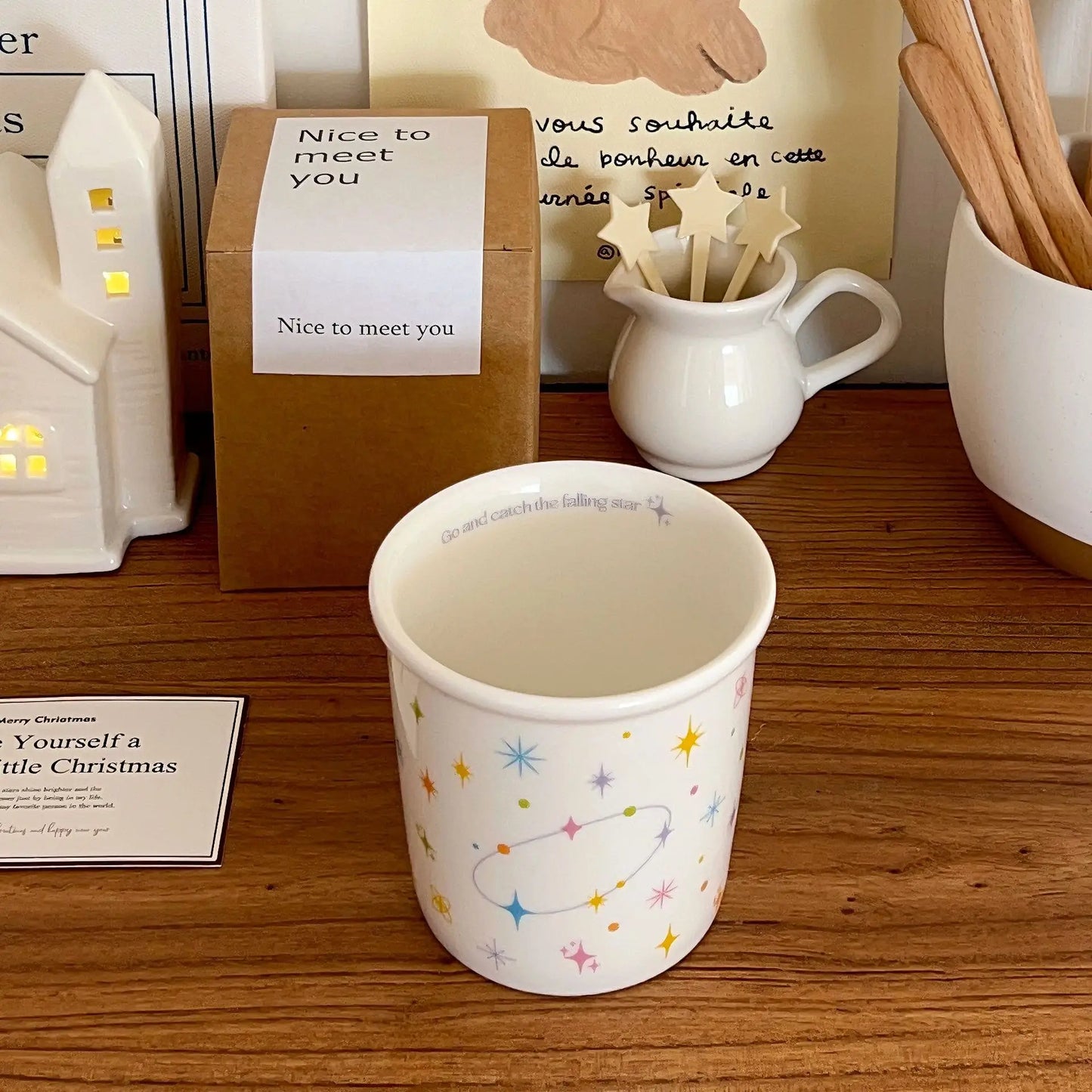 Colorful Polka Dot Ceramic Coffee Cup – Smiling Face Design, Fun Mug