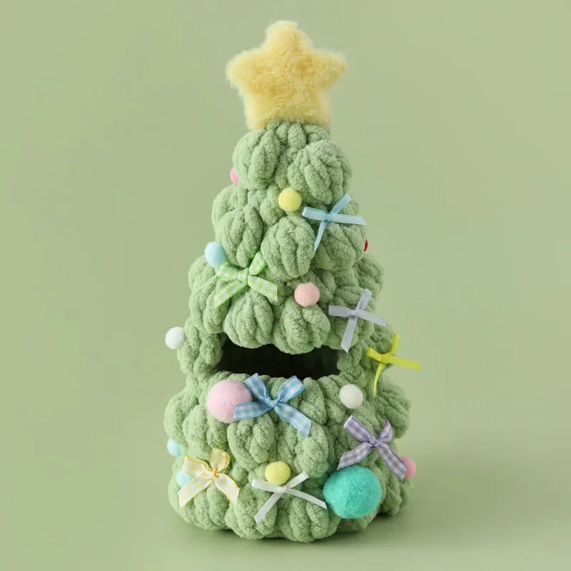 Handmade Crochet Christmas Tree Outfit – Labubu 1.0/3.0 Doll DIY Clothing, Holiday Gift for Kids