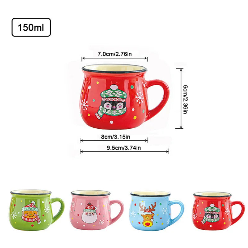 Santa & Gingerbread Ceramic Mug – Xmas Gift for Kids