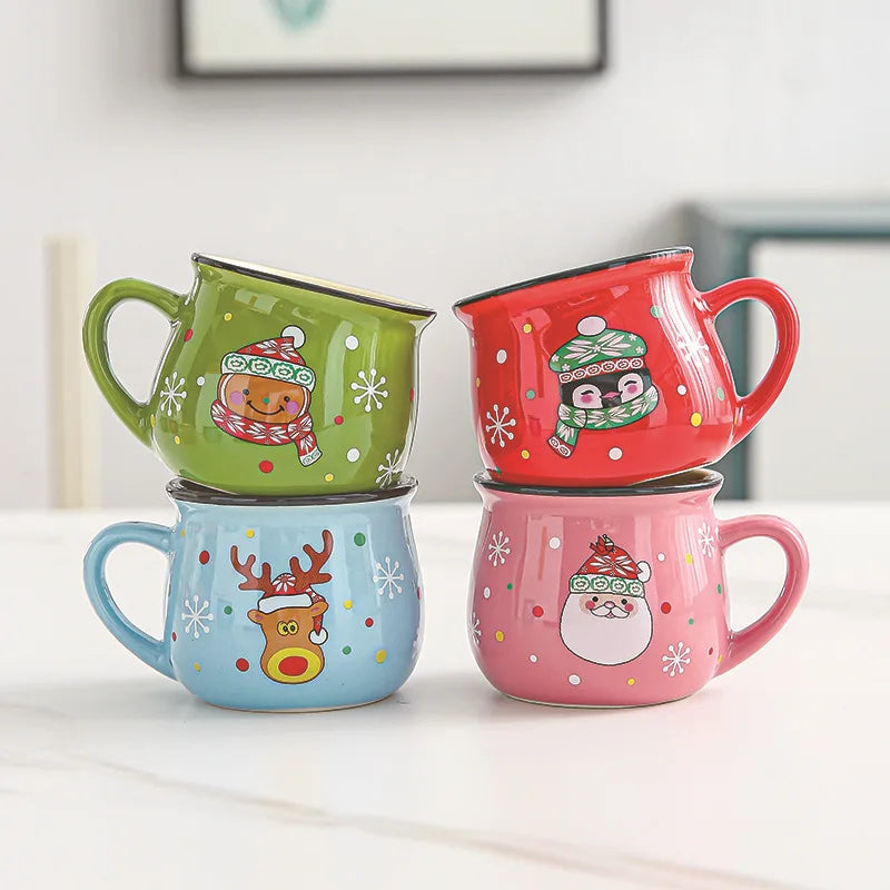 Santa & Gingerbread Ceramic Mug – Xmas Gift for Kids