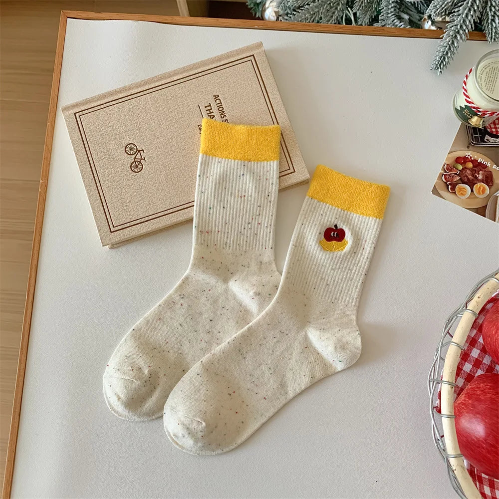 Cute Christmas Cartoon Cotton Socks | Cozy Winter Mid Tube Socks Gift