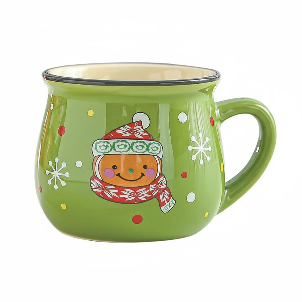 Santa & Gingerbread Ceramic Mug – Xmas Gift for Kids