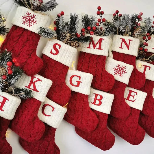 Knitted Christmas Socks & Stockings | Snowflake Holiday Decor & Gift