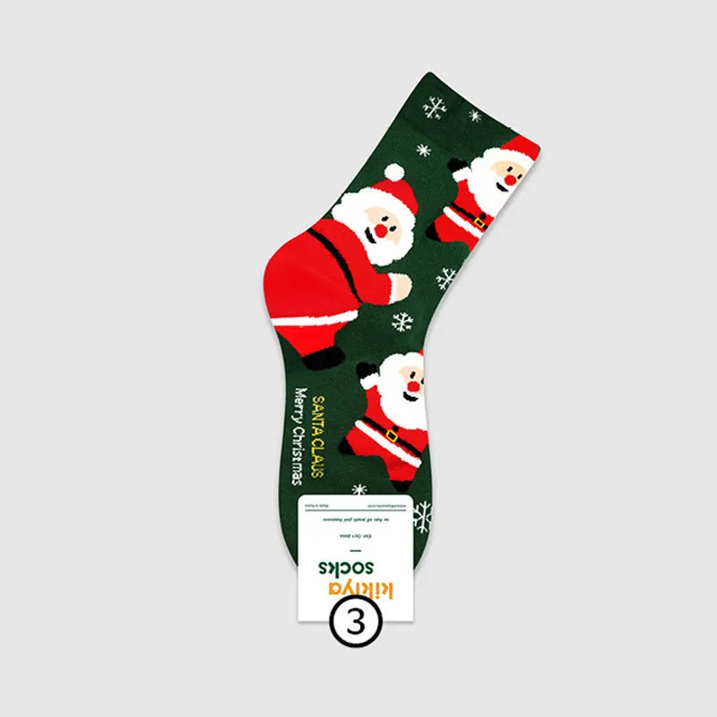 Women’s Christmas Socks – Cute Santa Claus Mid-Tube, Warm Winter
