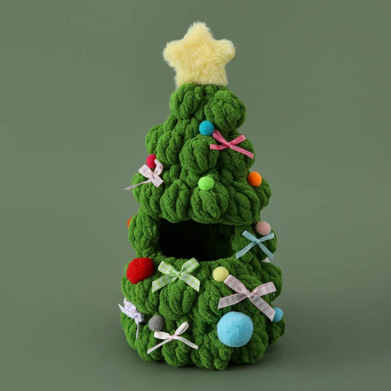 Handmade Crochet Christmas Tree Outfit – Labubu 1.0/3.0 Doll DIY Clothing, Holiday Gift for Kids