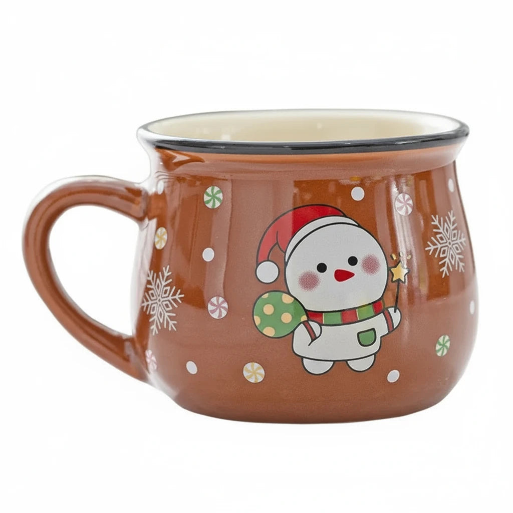 Santa & Gingerbread Ceramic Mug – Xmas Gift for Kids