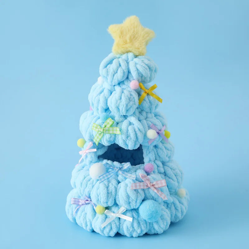 Handmade Crochet Christmas Tree Outfit – Labubu 1.0/3.0 Doll DIY Clothing, Holiday Gift for Kids