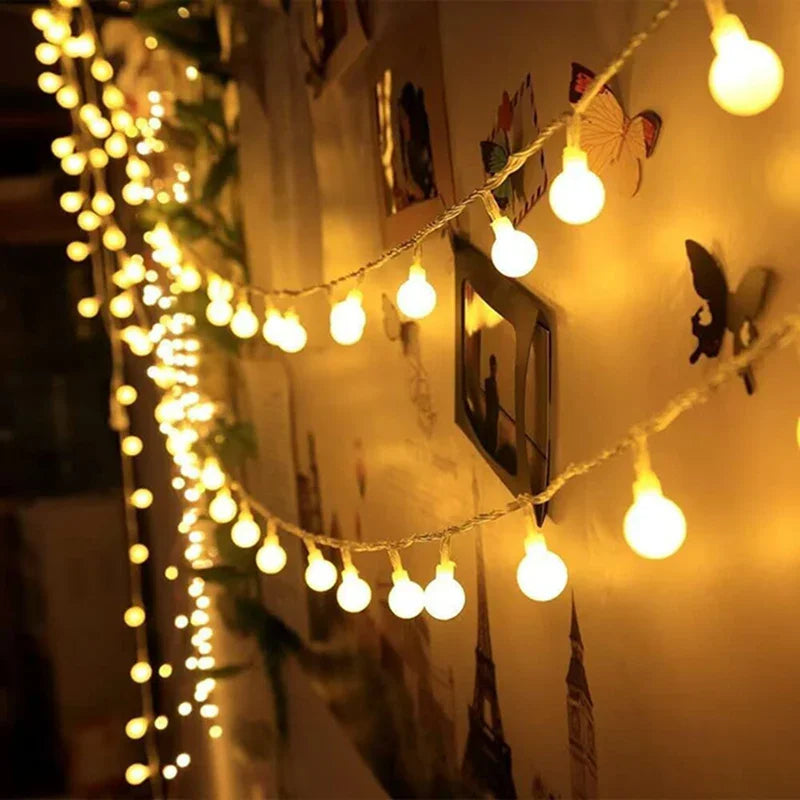 Hanging Holiday Decor – Christmas Light String with Candy Cane, Santa, Snowman Ornaments
