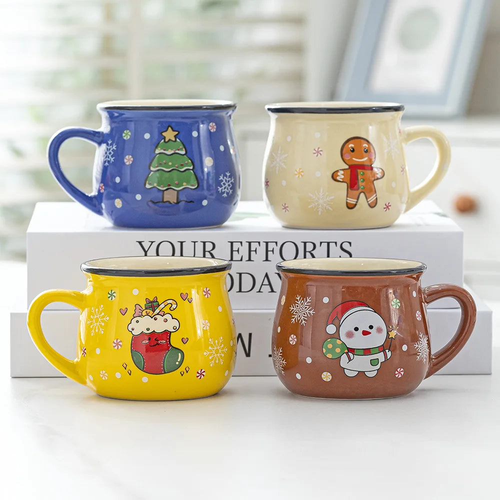 Santa & Gingerbread Ceramic Mug – Xmas Gift for Kids