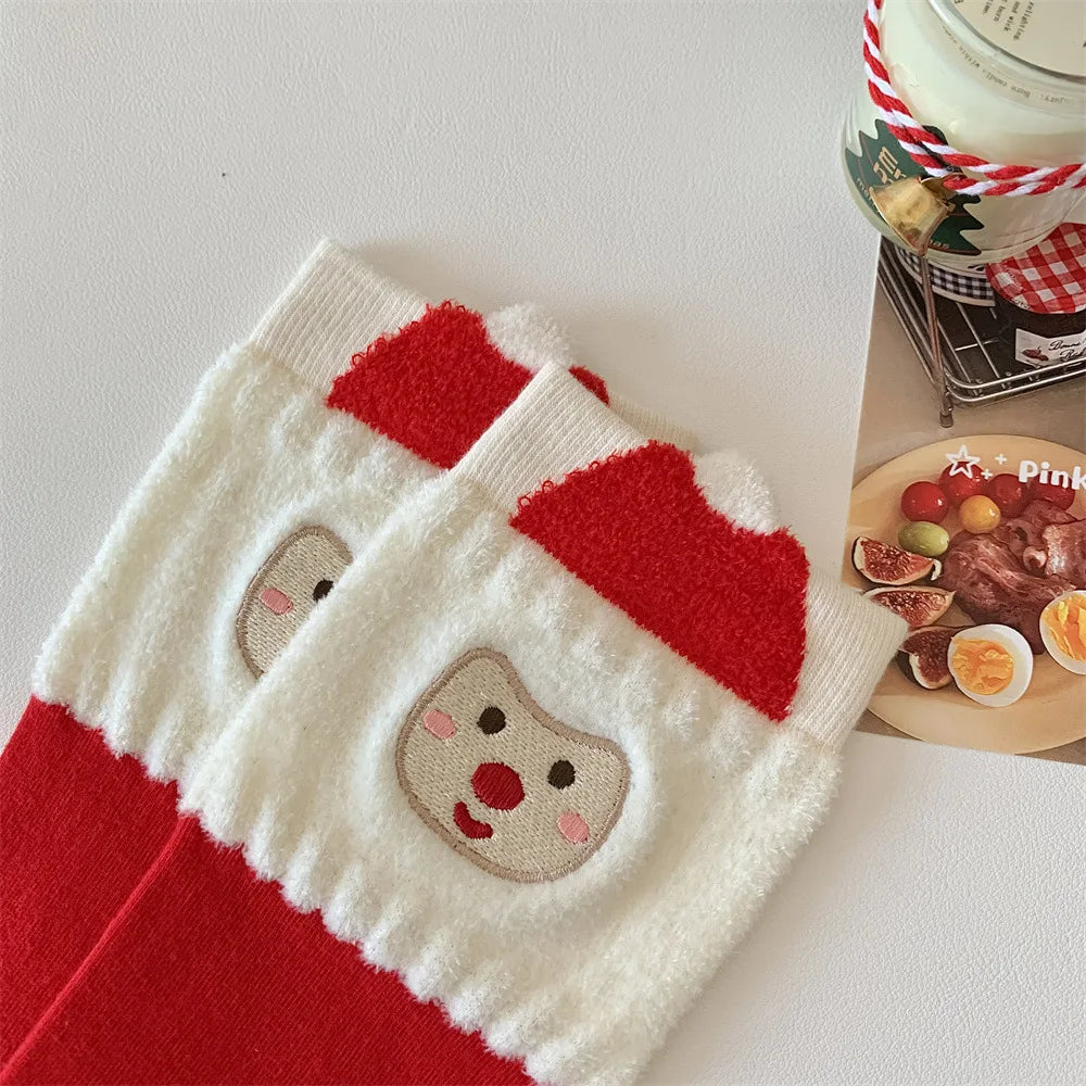 Cute Christmas Cartoon Cotton Socks | Cozy Winter Mid Tube Socks Gift