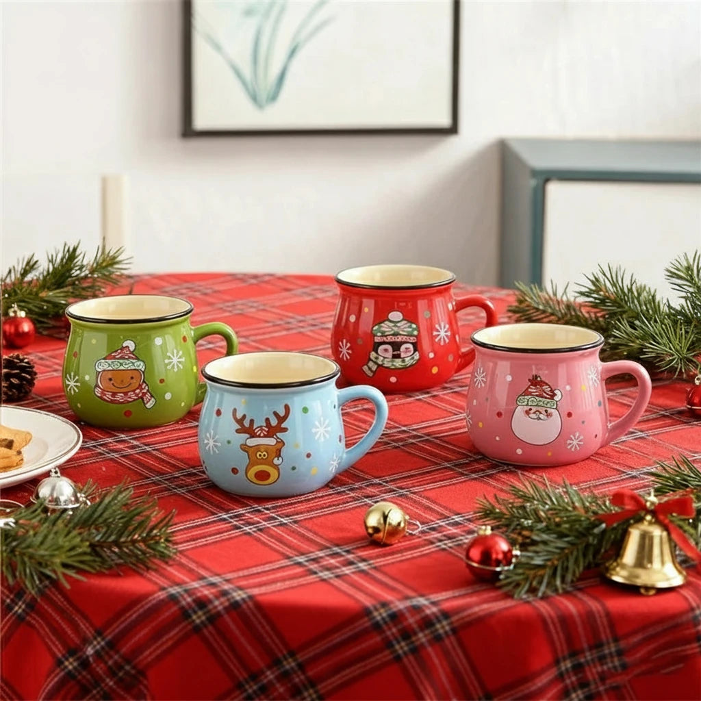 Santa & Gingerbread Ceramic Mug – Xmas Gift for Kids