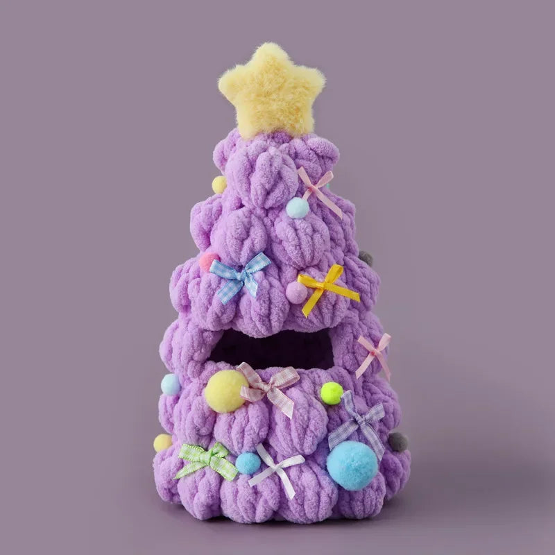 Handmade Crochet Christmas Tree Outfit – Labubu 1.0/3.0 Doll DIY Clothing, Holiday Gift for Kids