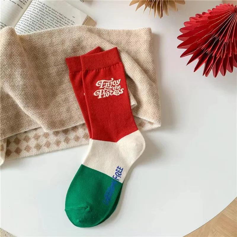 Cute Christmas Cartoon Cotton Socks | Cozy Winter Mid Tube Socks Gift