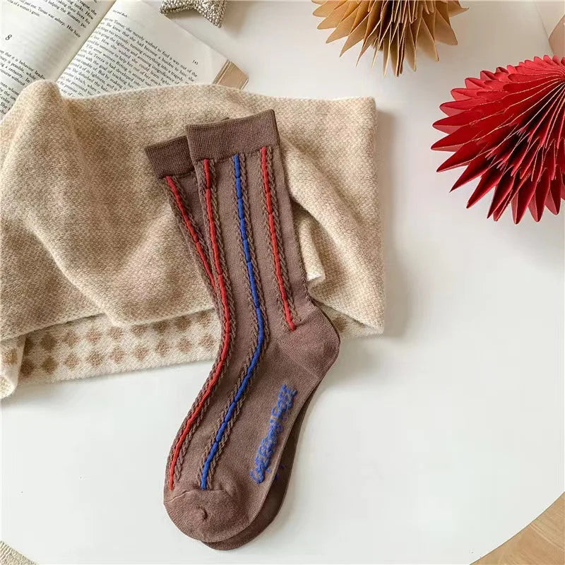 Cute Christmas Cartoon Cotton Socks | Cozy Winter Mid Tube Socks Gift