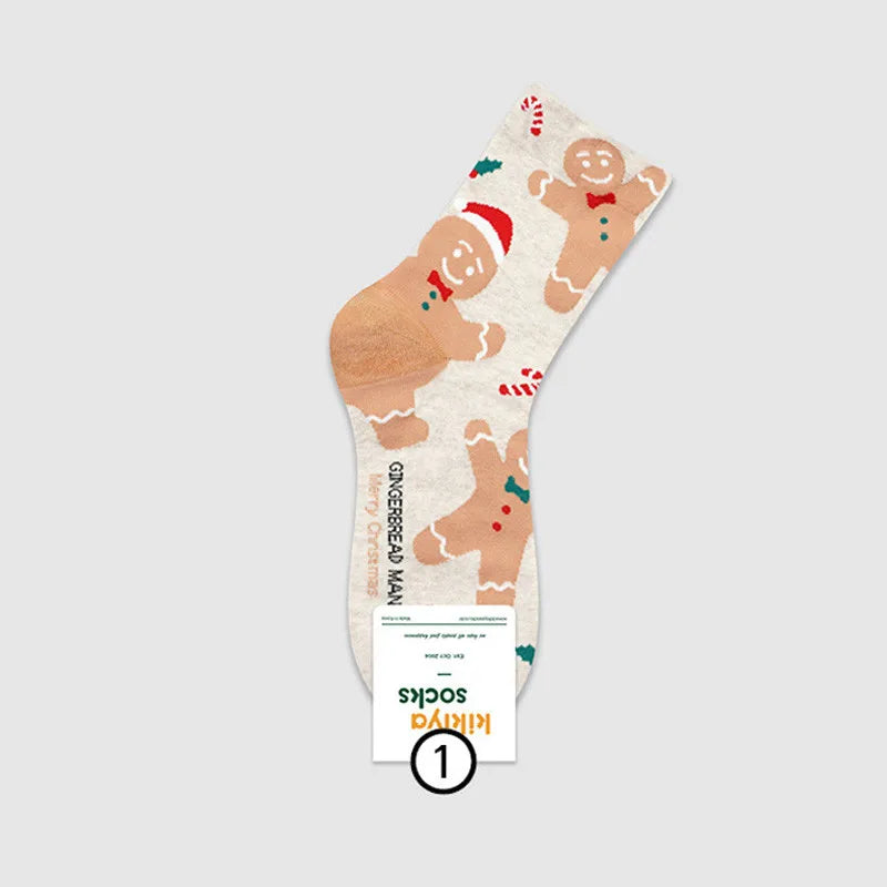 Women’s Christmas Socks – Cute Santa Claus Mid-Tube, Warm Winter