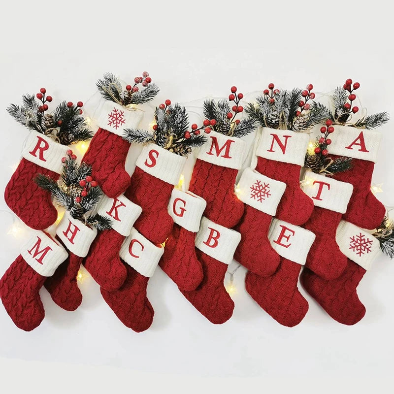Knitted Christmas Socks & Stockings | Snowflake Holiday Decor & Gift