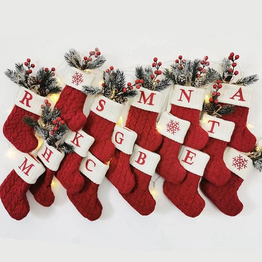 Knitted Christmas Socks & Stockings | Snowflake Holiday Decor & Gift
