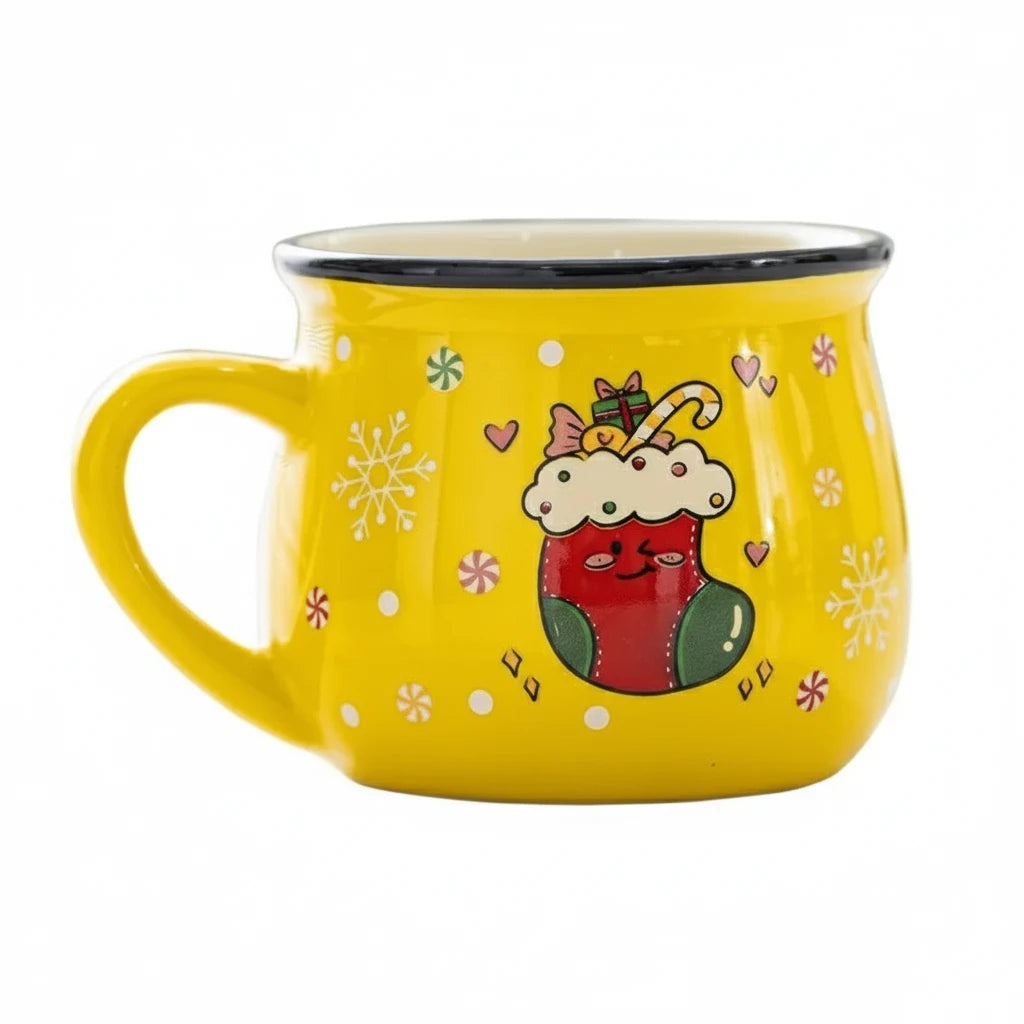 Santa & Gingerbread Ceramic Mug – Xmas Gift for Kids